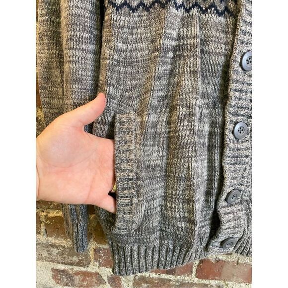 Citizen WOLF Shawl Neck Gray Cardigan Men’s Size Medium - Picture 6 of 15